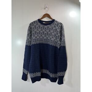 Jersild Men’s Vintage Wool Fair Isle Sweater Size L Tall Classic Luxury Heritage